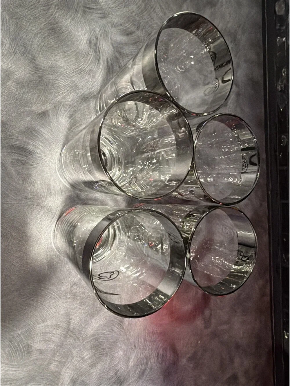 MCM Glastonbury Highball Tom Collins Glasses Monogram Platinum T 5.5
